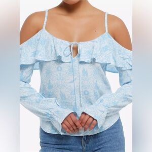 Disney Princess Cinderella Icons Cold Shoulder Long-Sleeve Top